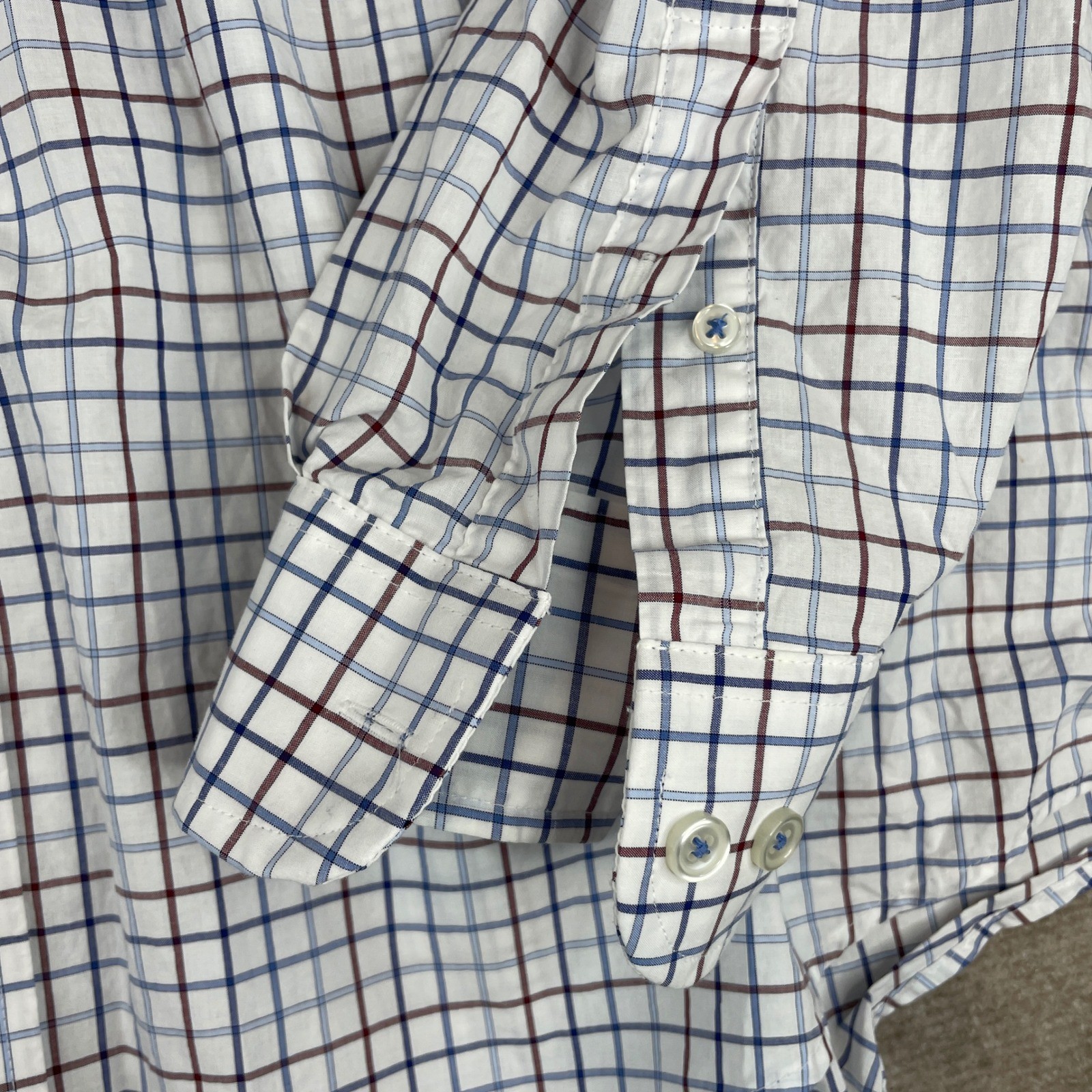 Roundtree & Yorke 3XB Plaid Button Down Long Sleeve Dress Shirt Men