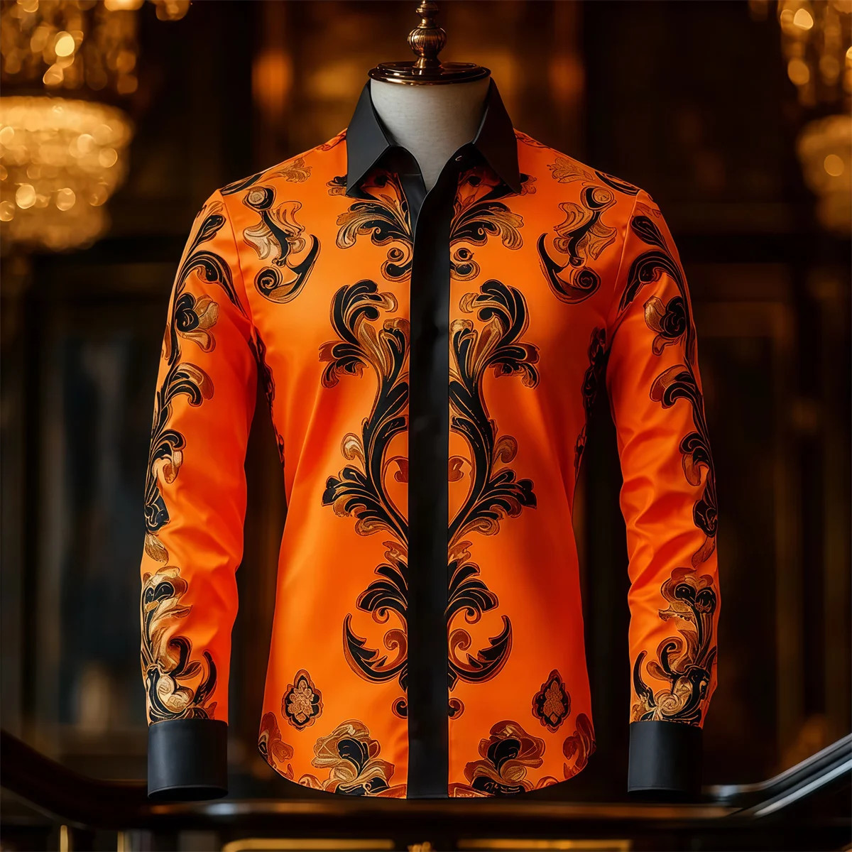 Button Down Shirt Men Fashion Floral Print Men’s Casual Banquet Hawaiian shirt