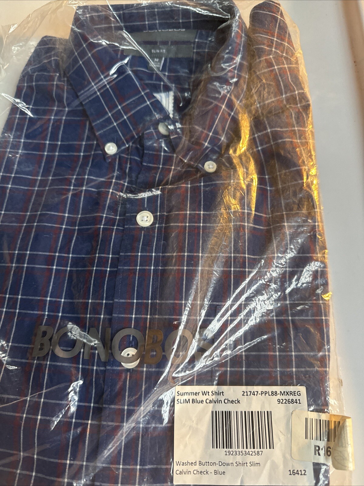 New Bonobos Summer Weight Button Up Shirt. Medium. Slim Fit. Retail $75