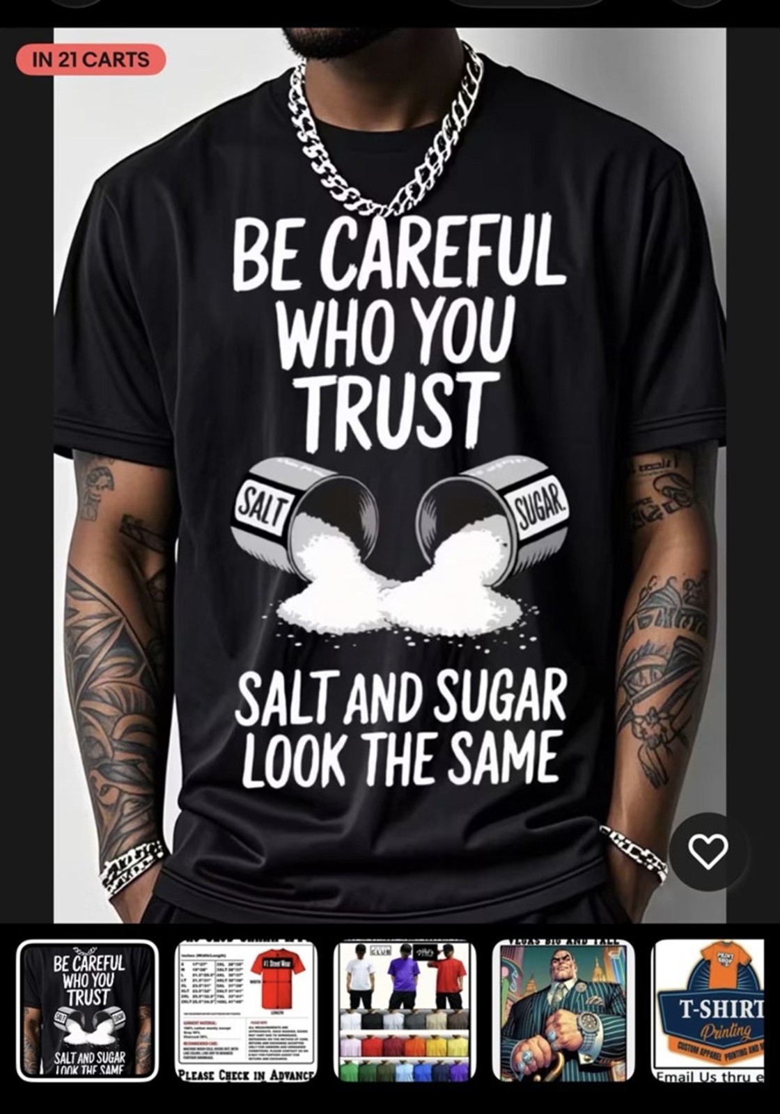 Mens Tee Be Careful Who You Trust Big & Tall 8X black Greystone Graphic