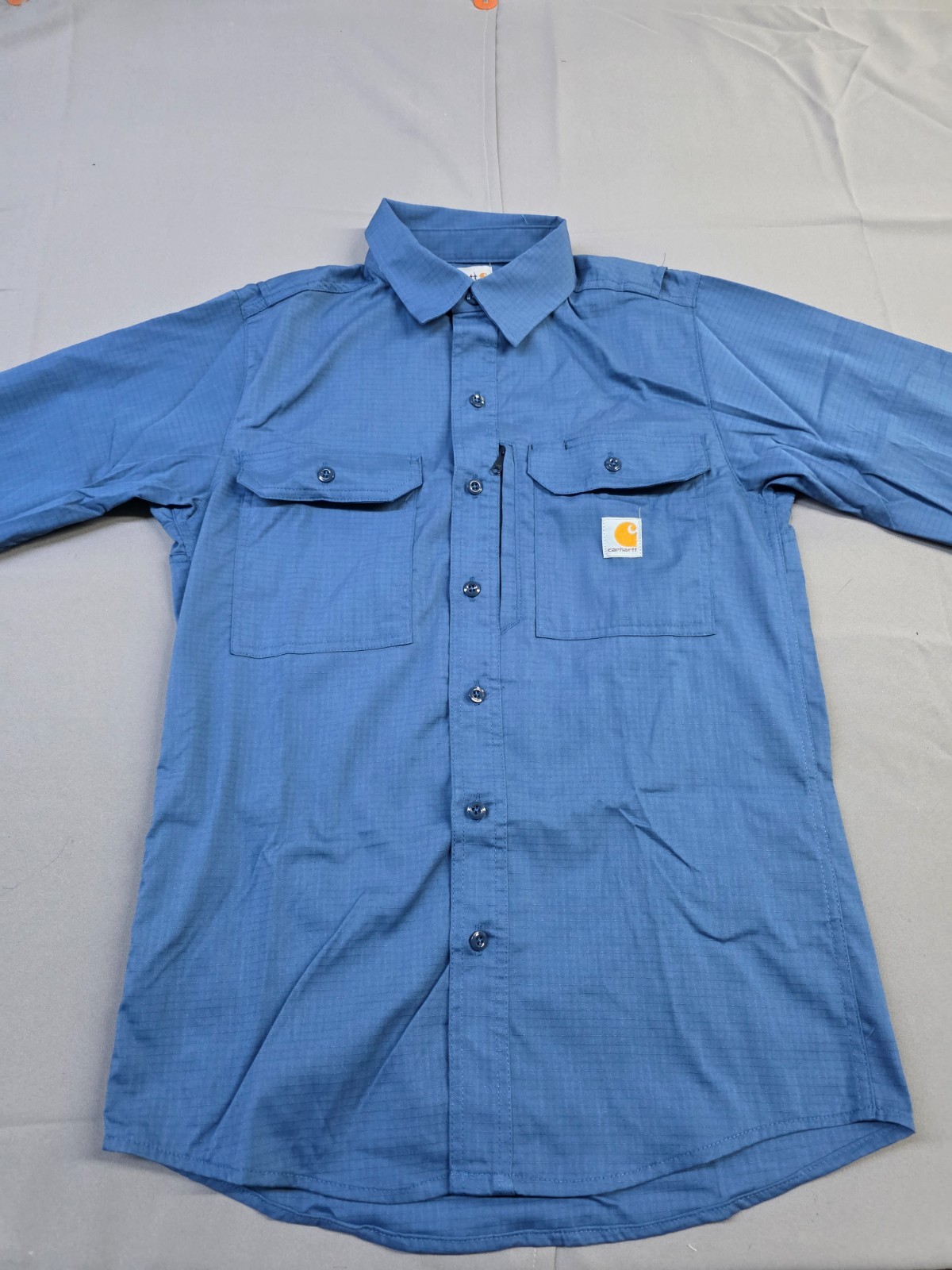Carhartt Mens Long-Sleeve Button-Down Work Shirt, Blue