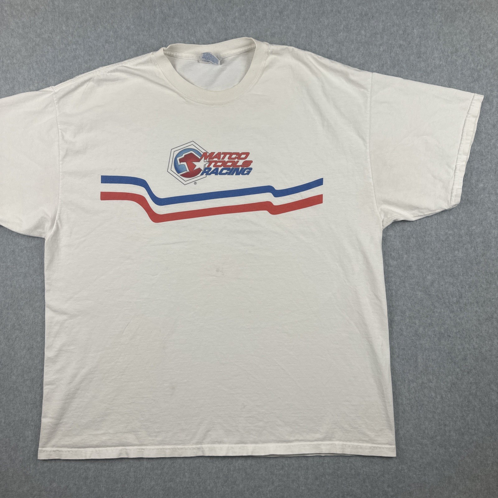 Vtg Hanes Comfort-T Mens XXL White Shirt MATCO Tools Racing Graphic Print Tee
