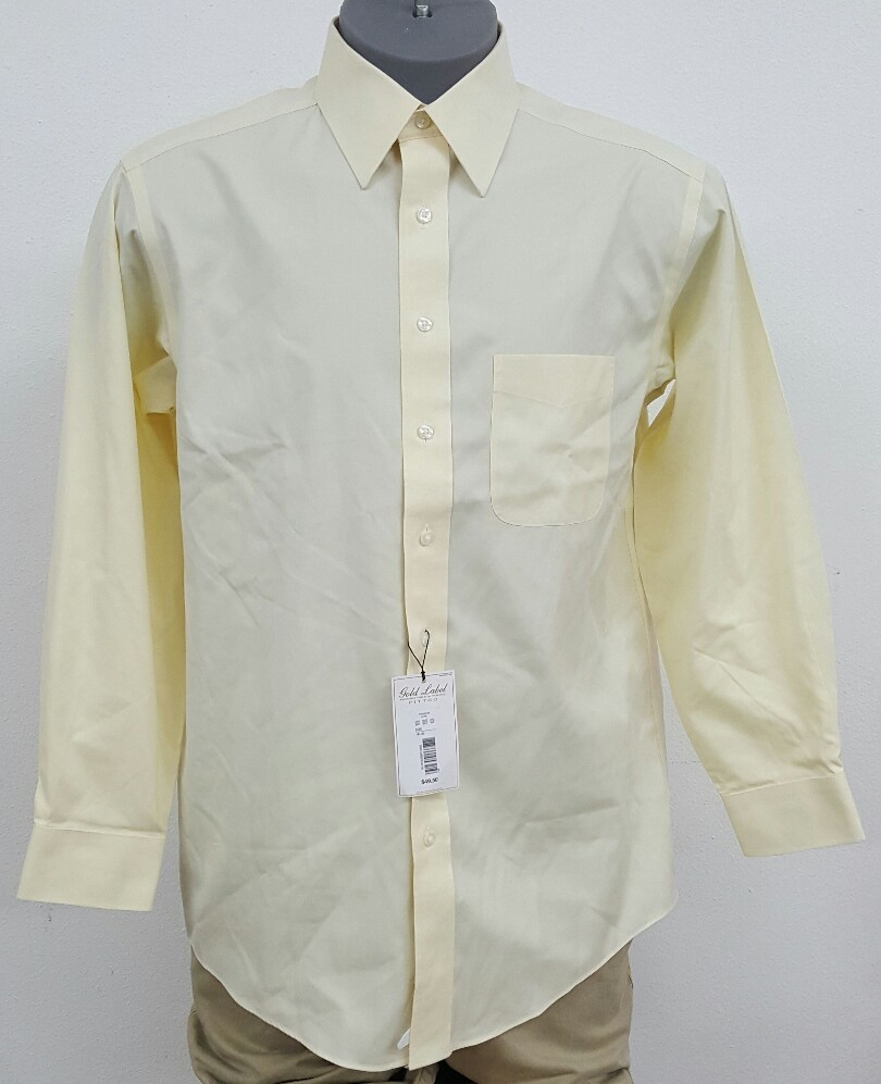 Roundtree Yorke Gold Label Pale Yellow L/S Men’s Shirt NWT $49.50 Choose Size