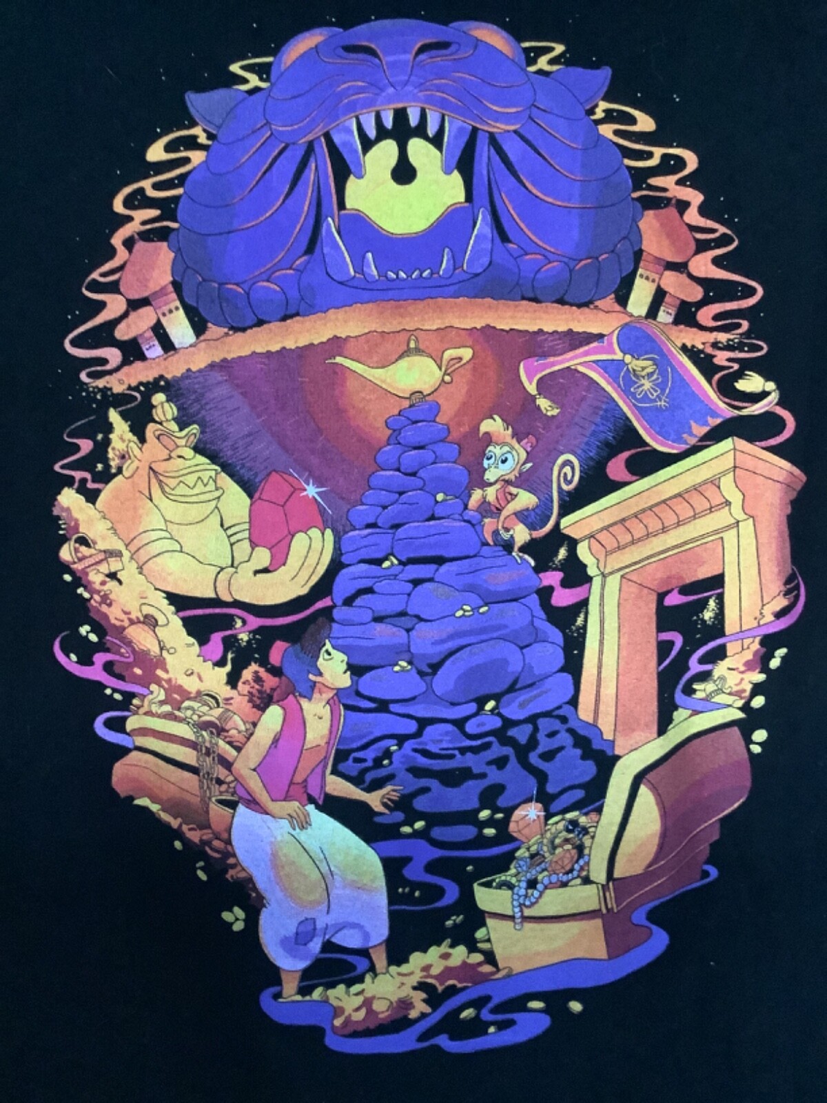 Disney Aladdin Genie Movie black T Shirt Mens sz 2XL XXL new NWOT