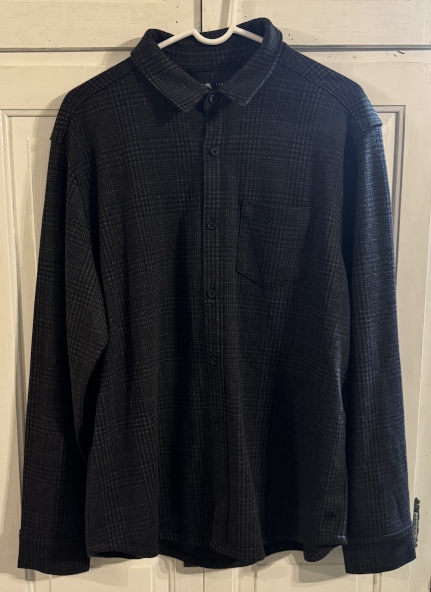 VRST Men’s Large Winter Button-Up Shirt Anti-Odor Stretch Moisture Wicking NWT