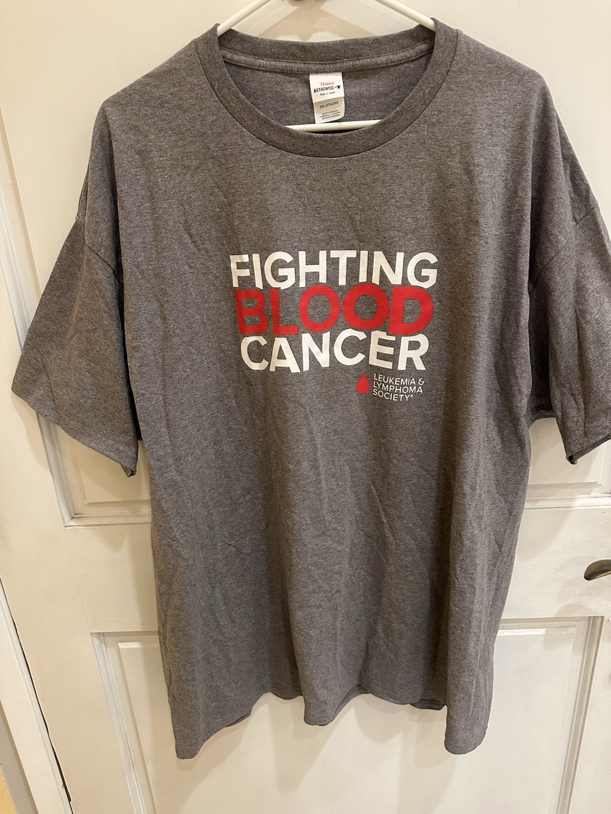 Fighting Blood Cancer – Leukemia & Lymphoma Society Awareness 2XL Gray T-Shirt