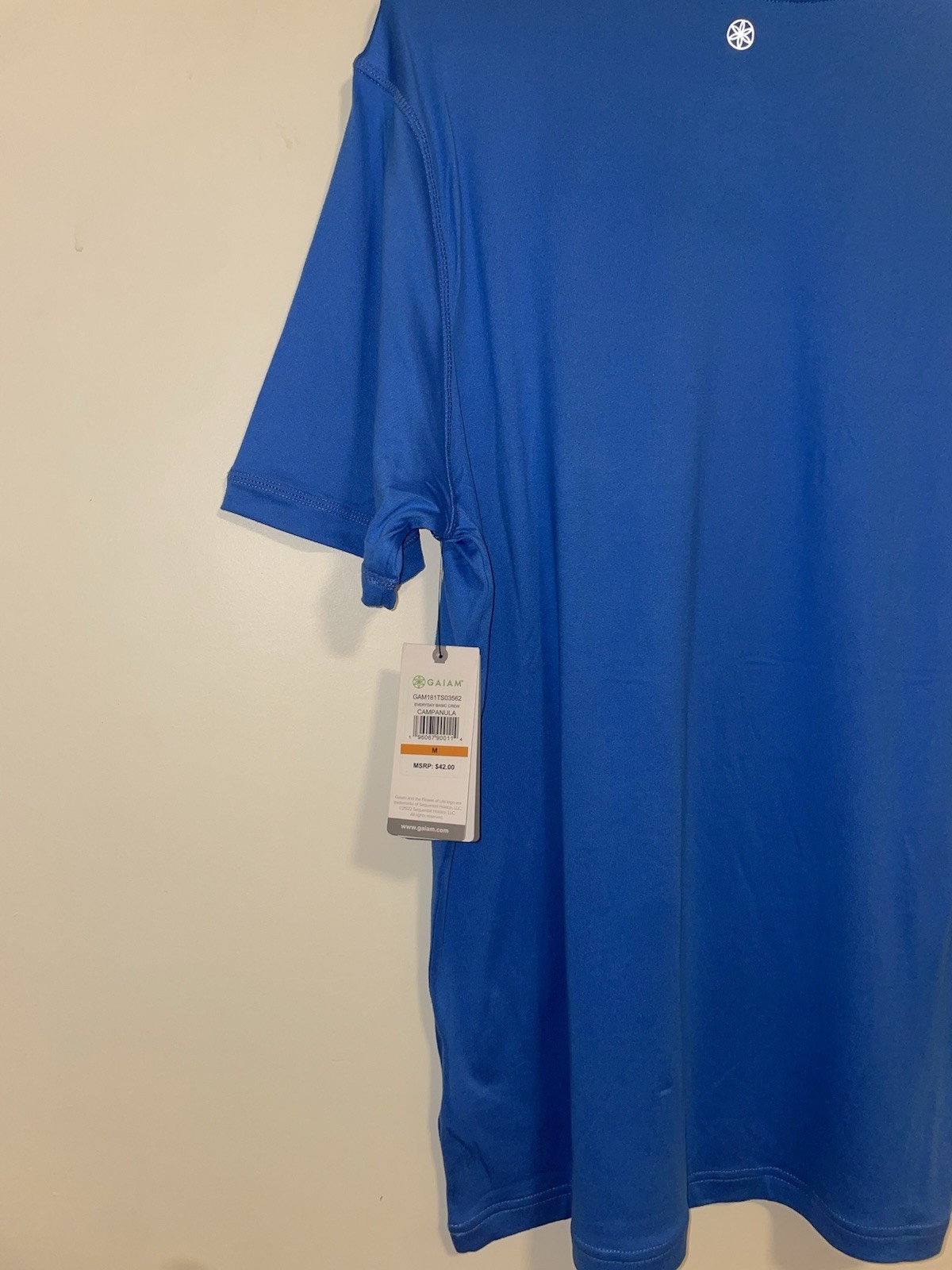 Men’s Gaiam Everyday Basic Crewneck T Shirt – Sz. M, Campanula Blue