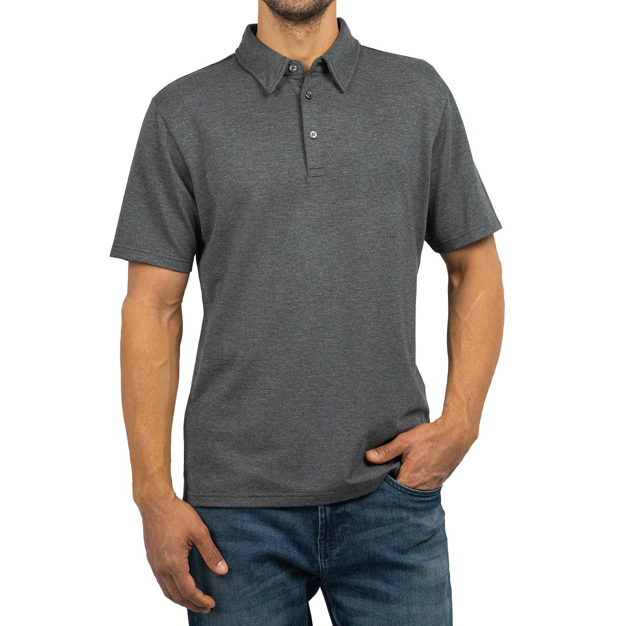 JACHS NY Men’s Polo Shirt Performance Stretch Soft Knit Short Sleeve Sz; M, L