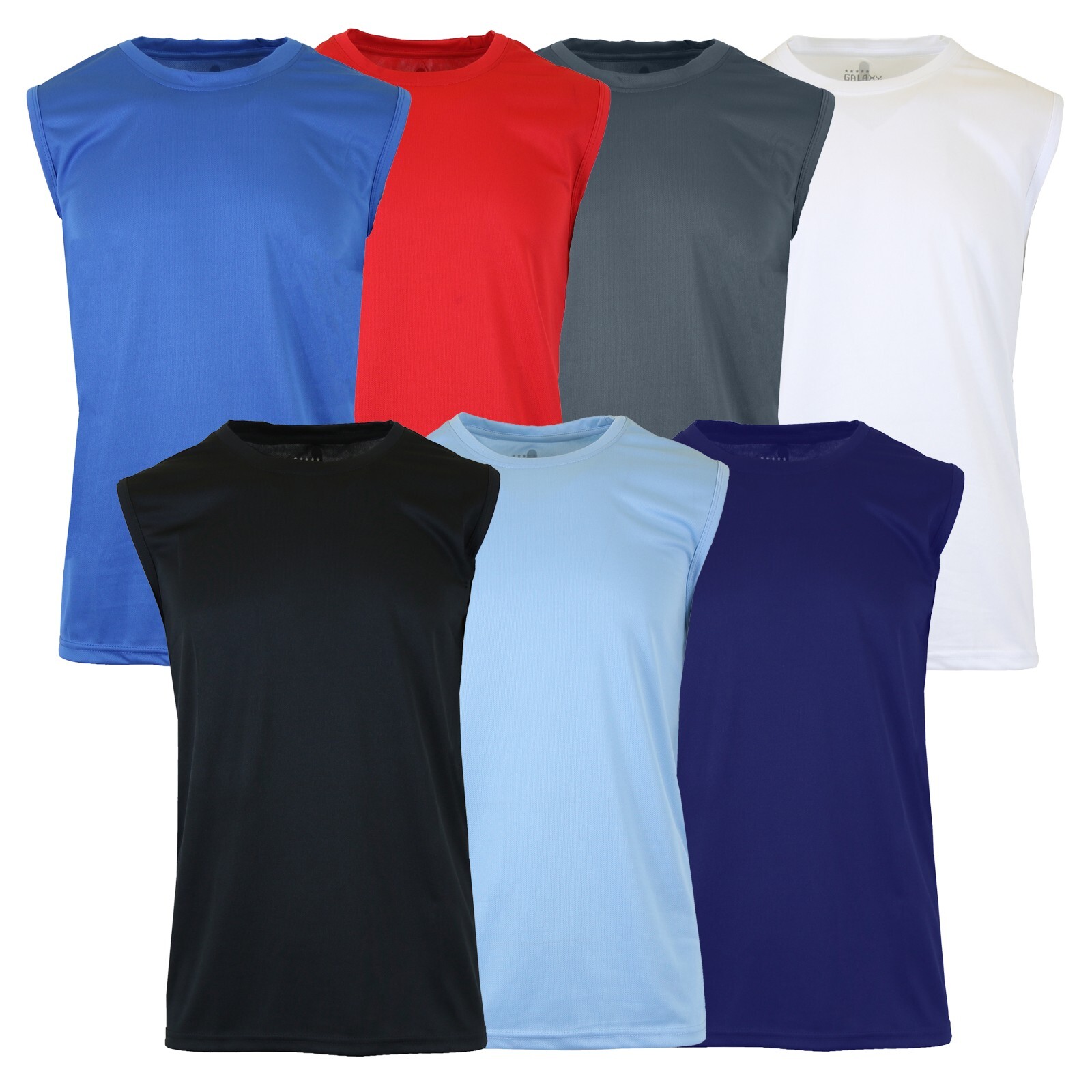 Men’s Moisture Wicking Crew Neck Muscle Tee Gym TAGLESS (S-2XL ) NWT FREE SHIP