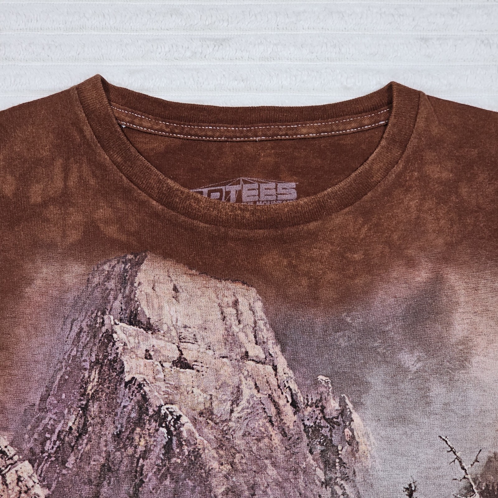 3D TEES The Mountain Shirt Men’s XL Brown Bald Eagle Hunting Fish Wildlife