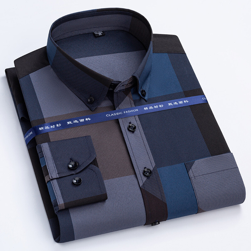 Mens Dress Shirts Long Sleeves Business Formal Button Non Iron Casual Shirts Top