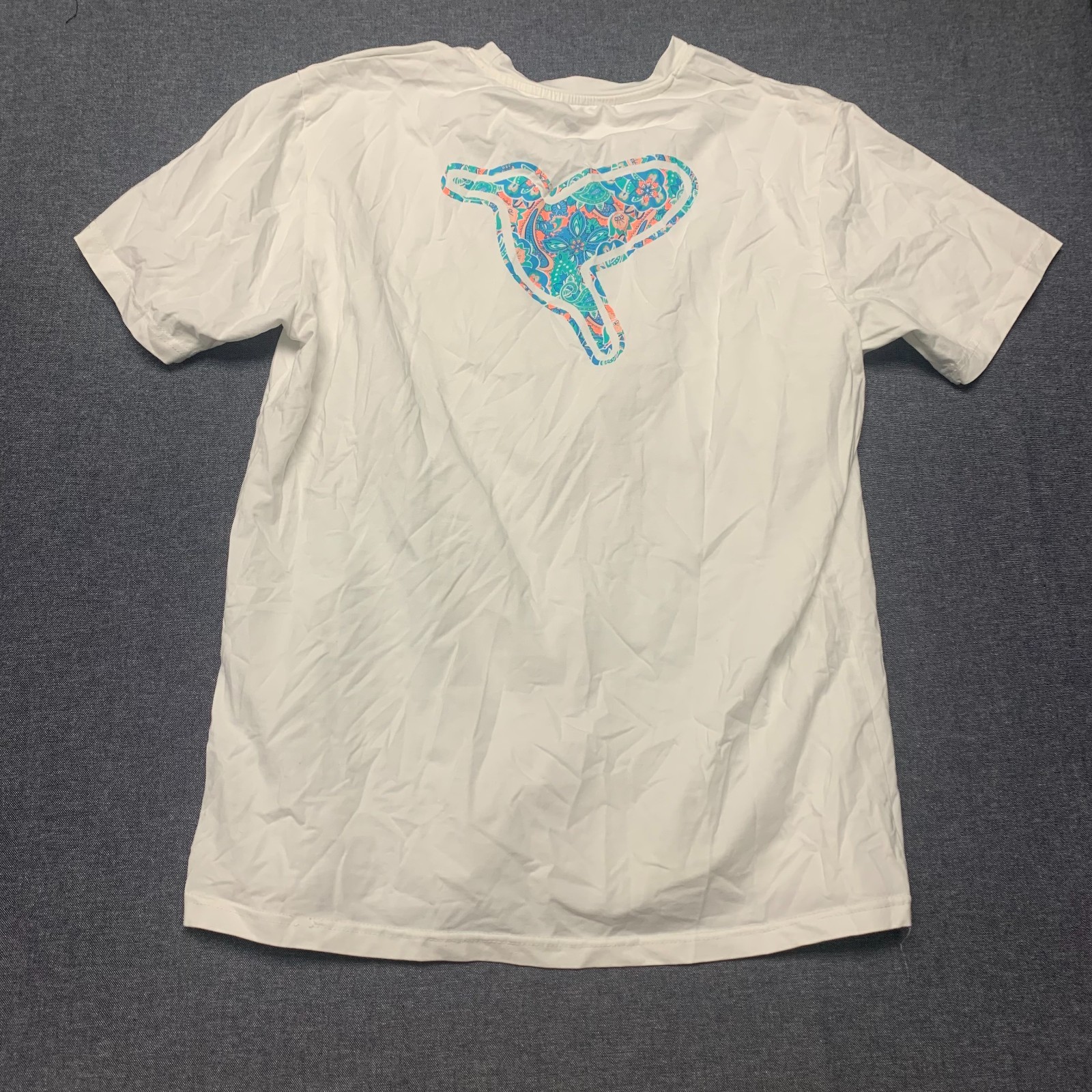 Birddogs Men’s T-Shirt Size L White Graphic Logo Tee Paisley Dog Back Print