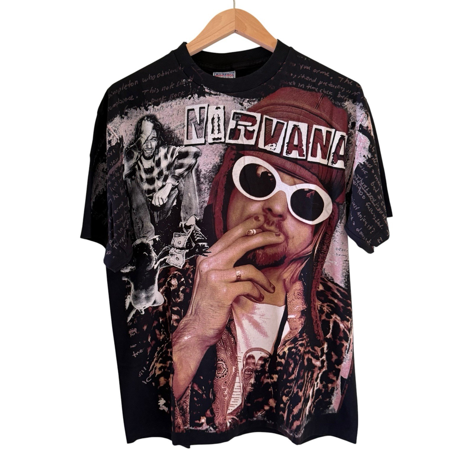 Nirvana Kurt Cobain MosquitoHead AOP Single Stitch T-Shirt VTG REPRINT Size XL