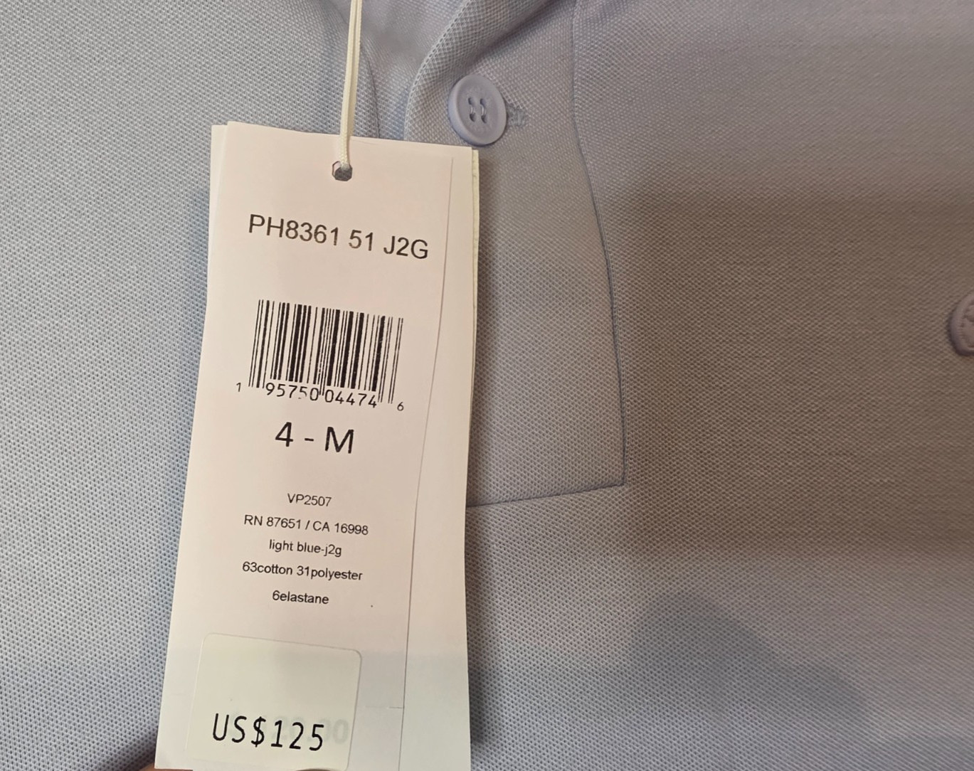 Lacoste Sport Men’s Regular Fit Printed Polo Shirt size M light blue