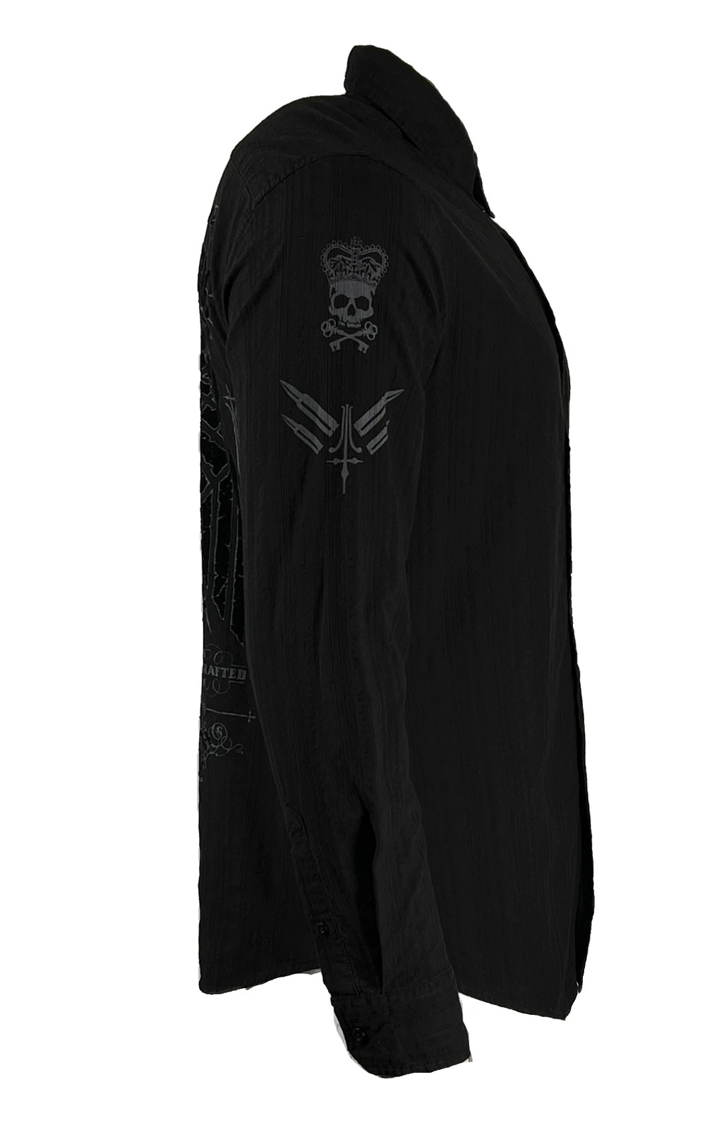 Xtreme Couture by Affliction Men’s Button Down Shirt CONNECT Black Biker