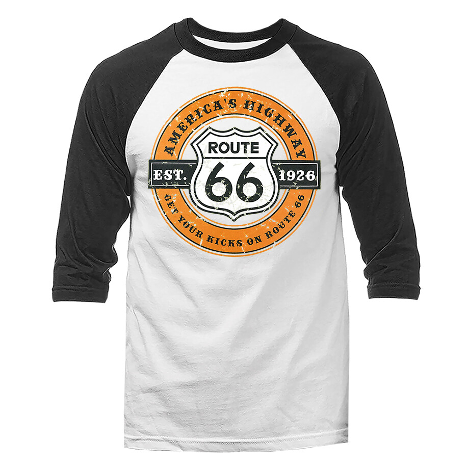 Route 66 Americas Highway Graphic 3/4 Sleeve Raglan