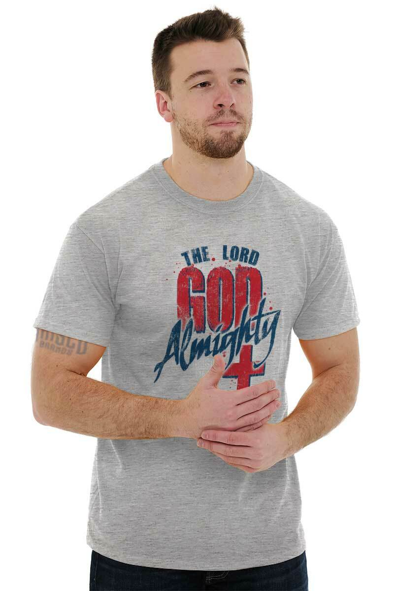 Christian Strong The Lord God Almighty Cross Womens or Mens Crewneck T Shirt Tee