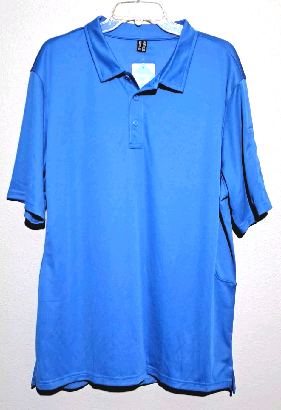 Magcomsen Mens Polo Shirt XL Blue Short Sleeve 1/4 Button Up Golf Athletic Sport