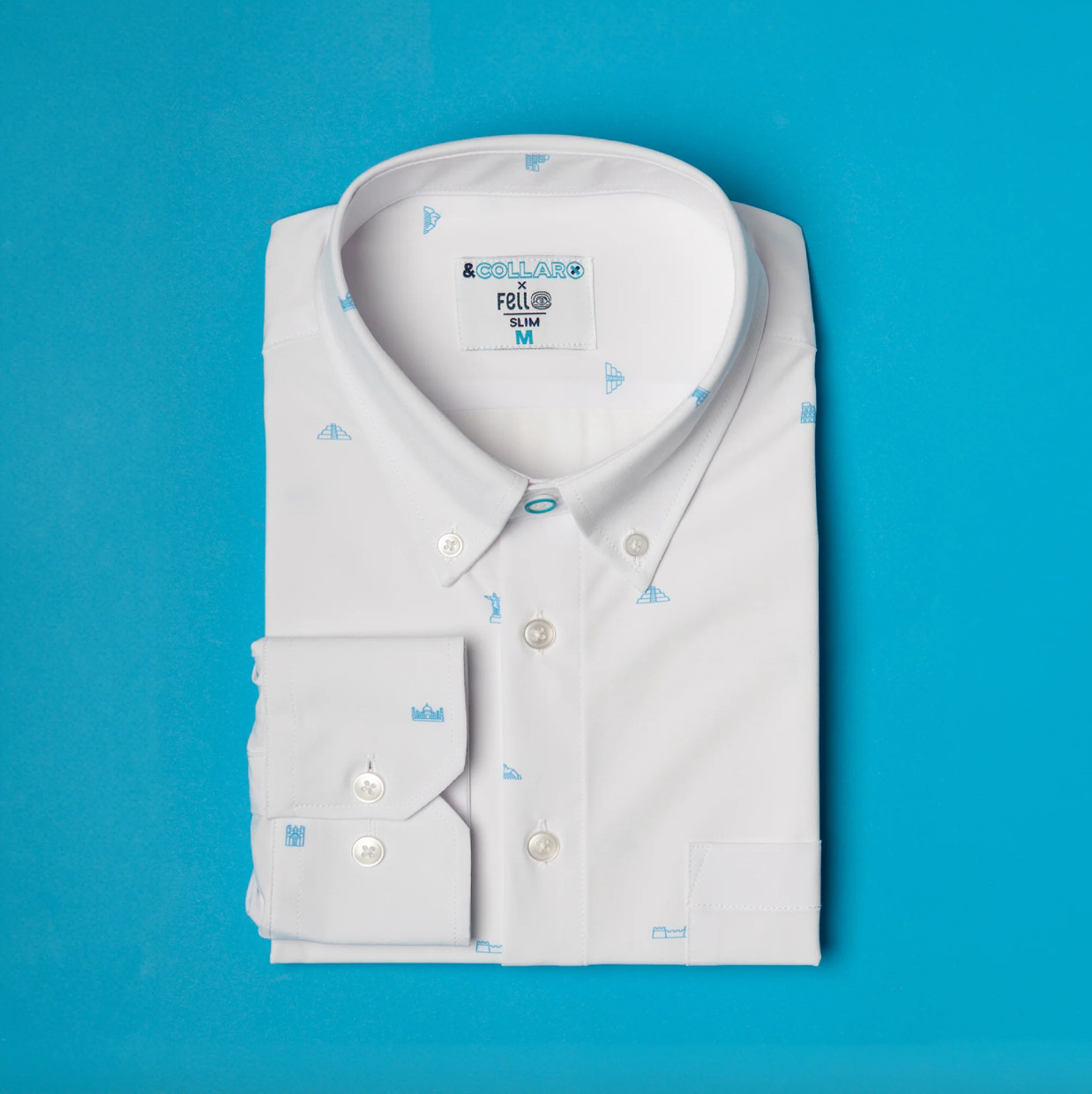 &Collar Range Shirt White w/ 7 Wonders Icons XL – SOLD OUT!