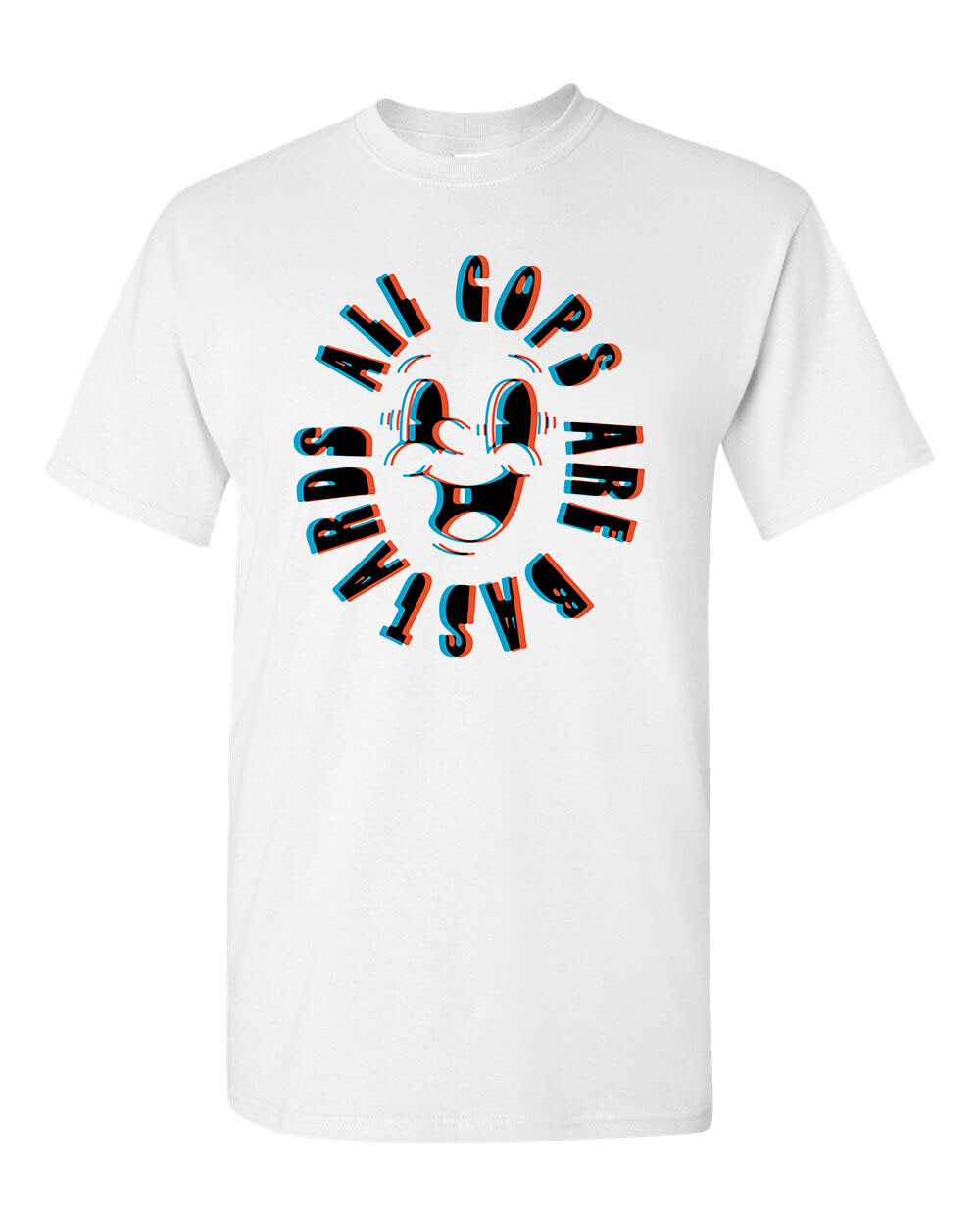 Men’s T-shirt White 100% Cotton Novelty Funny Tattoo Cartoon Character All cab