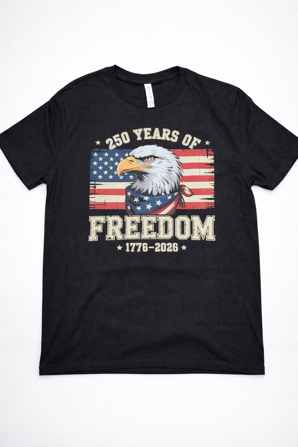 Patriotic T shirt Celebrating 250 Years of Freedom! 100% Made in USA $30. each!