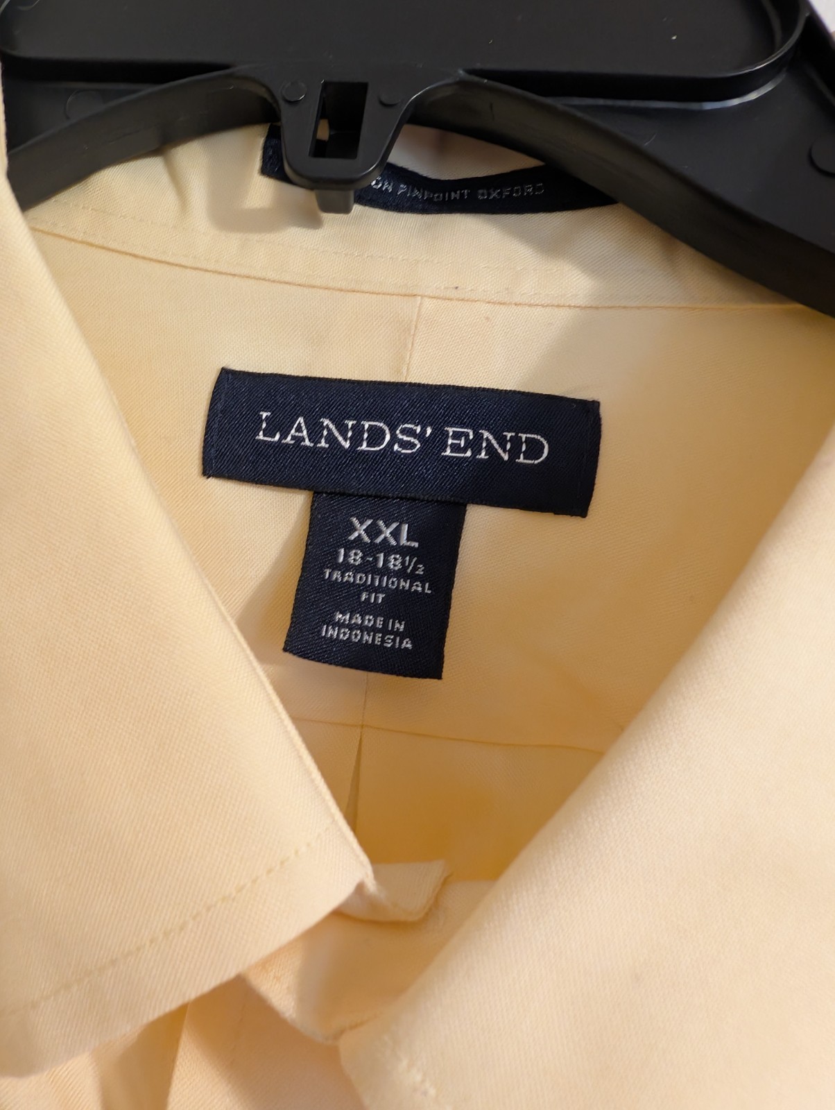LANDS’ END Men’s XXL 18-18.1/2 Button Down L/S Cotton Pocket Shirts Khaki & Yell