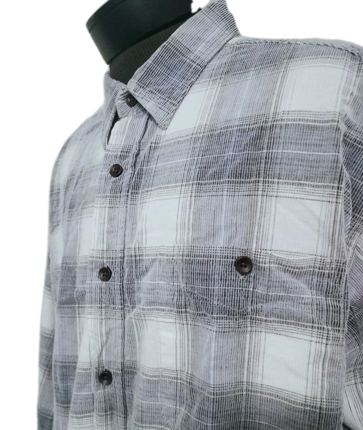 Scully Farthest Point Shirt Men XXL Gray Corduroy Plaid Light Wash Outdoors Cold