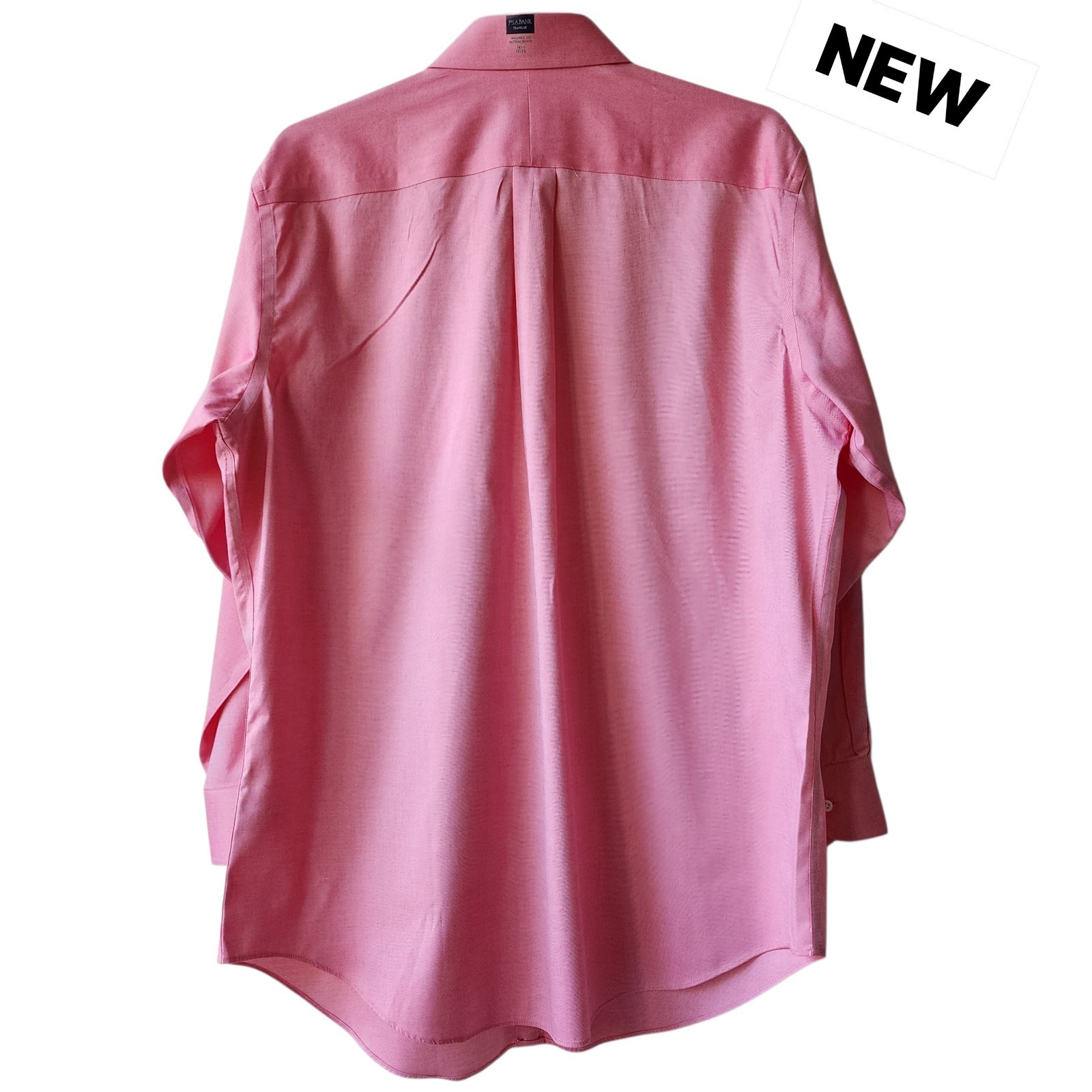16.5 32/33 Shirt Light Red Pink Salmon Traveler Jos A Bank Non Iron Tailored Man