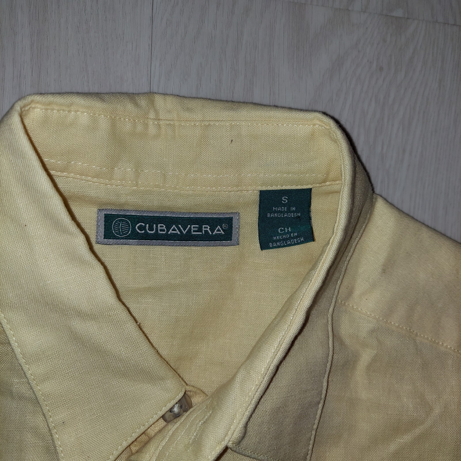 Cubavera Linen Blend Button Up Shirt Size Small Tag S/CH See Description