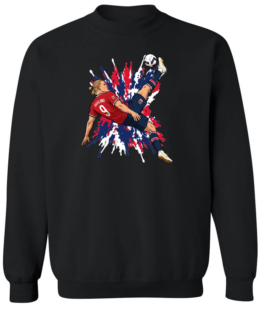 Erling Haaland Spray Paint Norway Crewneck Crew Sweatshirt T-Shirt