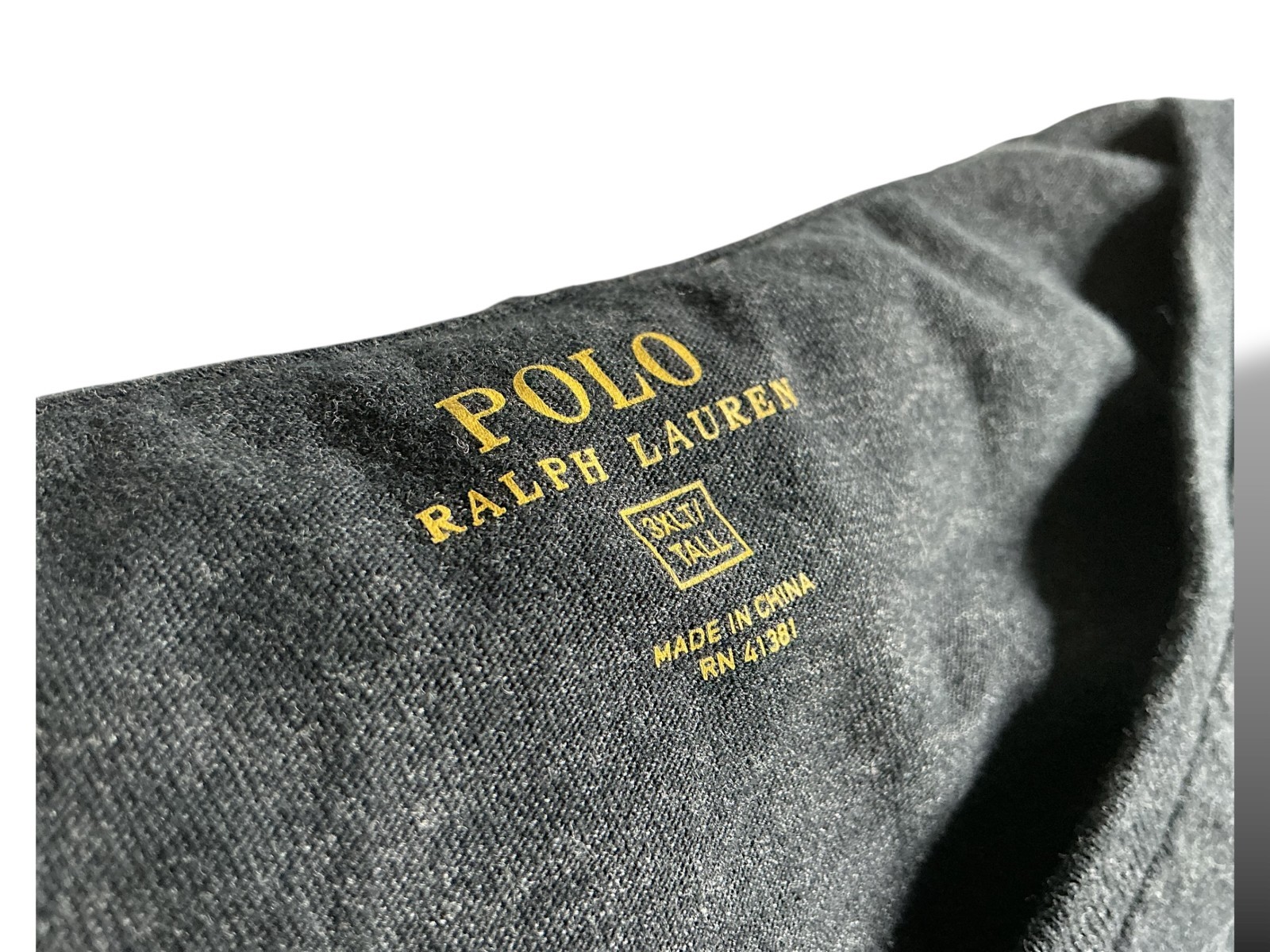 Polo Ralph Lauren Men’s 3XLT Gray V-Neck Long Sleeve 100% Cotton T-Shirt