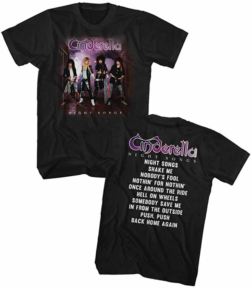 Cinderella Rock Band T-Shirt Night Songs Album Front and Back Unisex Shirt