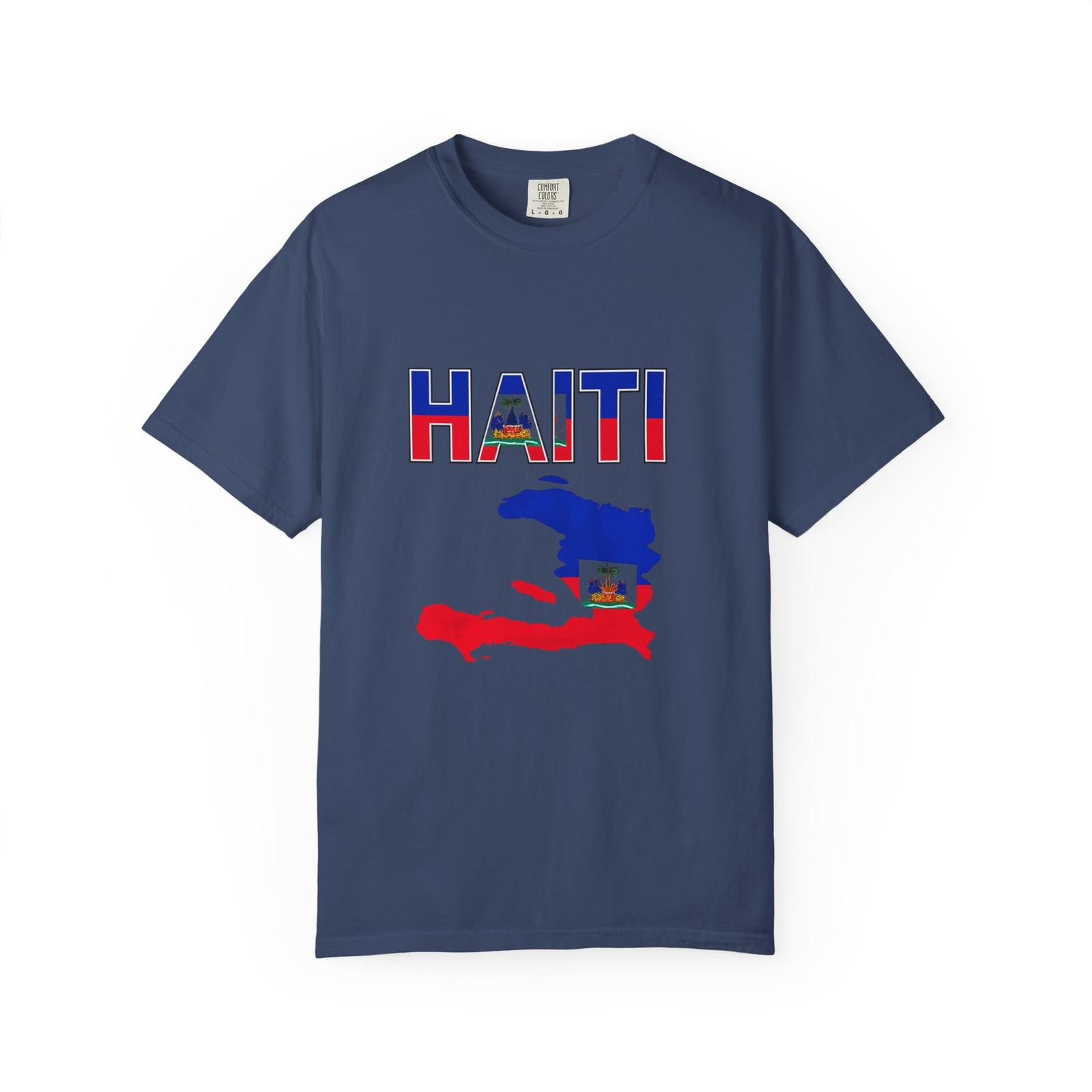 Haiti Map with Flag T-shirt | Haitian Flag Map Tee