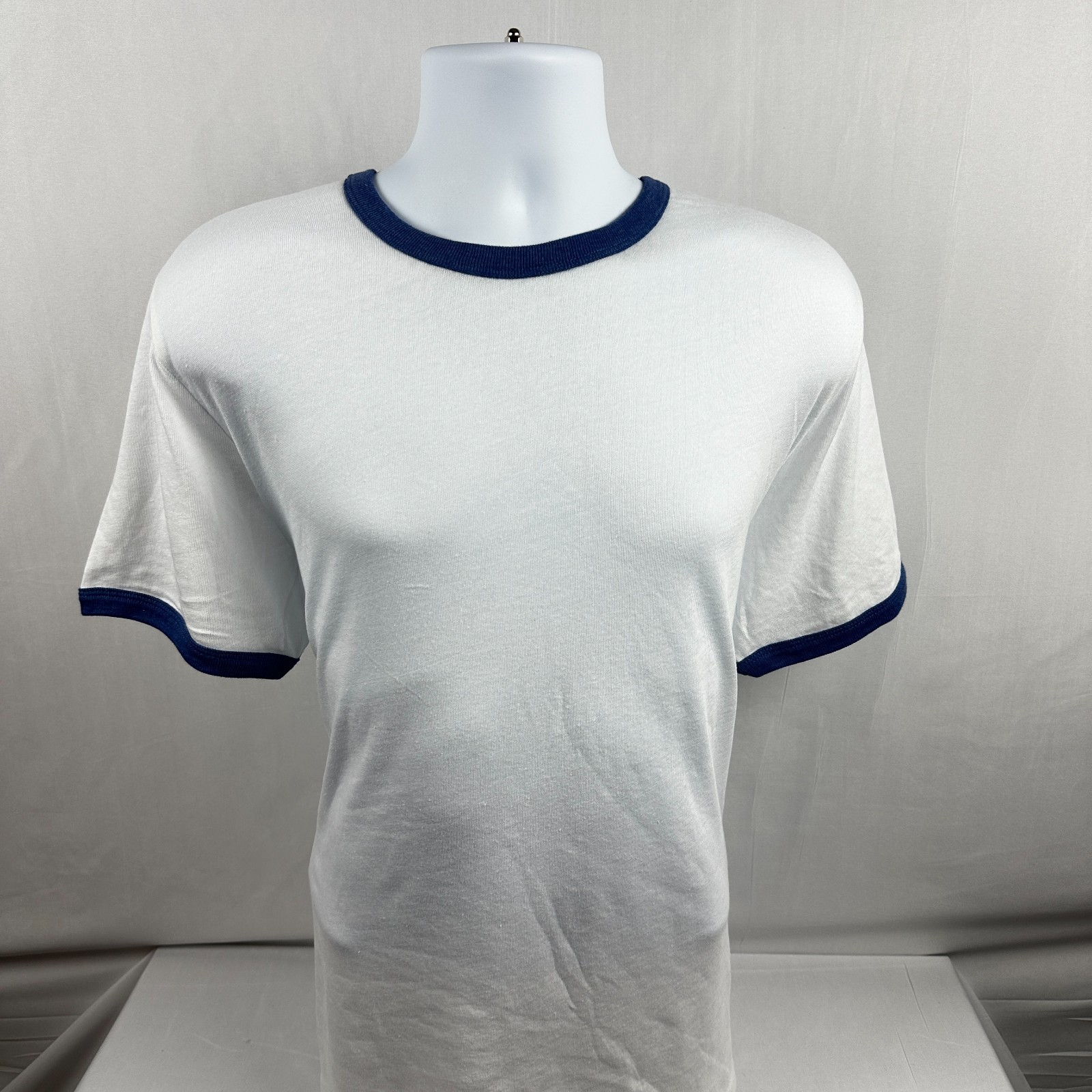 Men’s Alternative Apparel Keeper Ringer Tee Premium Retro( White/Vintage Royal)
