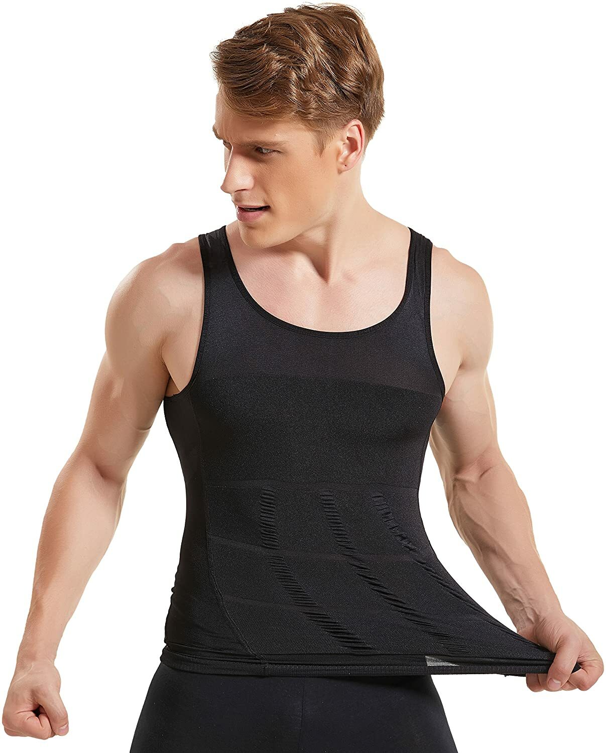 US Men Slimming Body Shaper Posture Corrector Vest Abdomen Compression Tank Tops