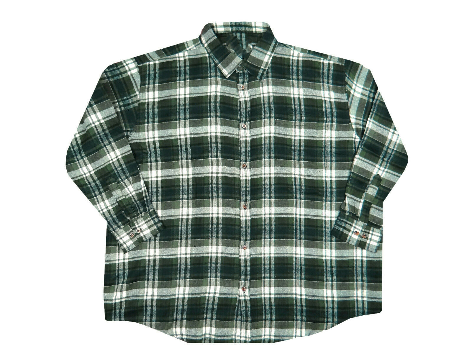 Flannel Plaid Shirt Men Big Sizes Single Pocket Button Up New Colors 3XL 4XL 5XL