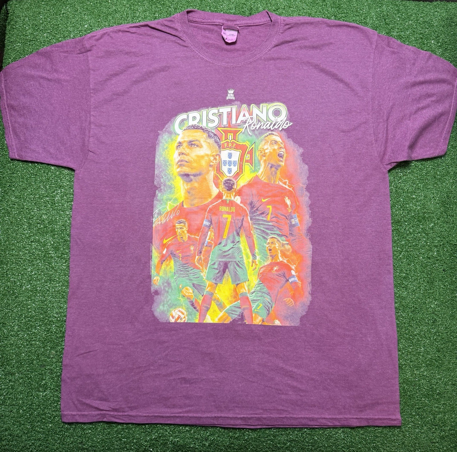 Denim Ultra Men’s Crew Neck Short Sleeve Graphic Print Ronaldo T-Shirt XL