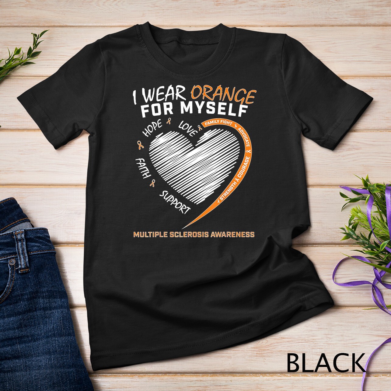 Orange Multiple Sclerosis Apparel Women Men MS Awareness Unisex T-shirt