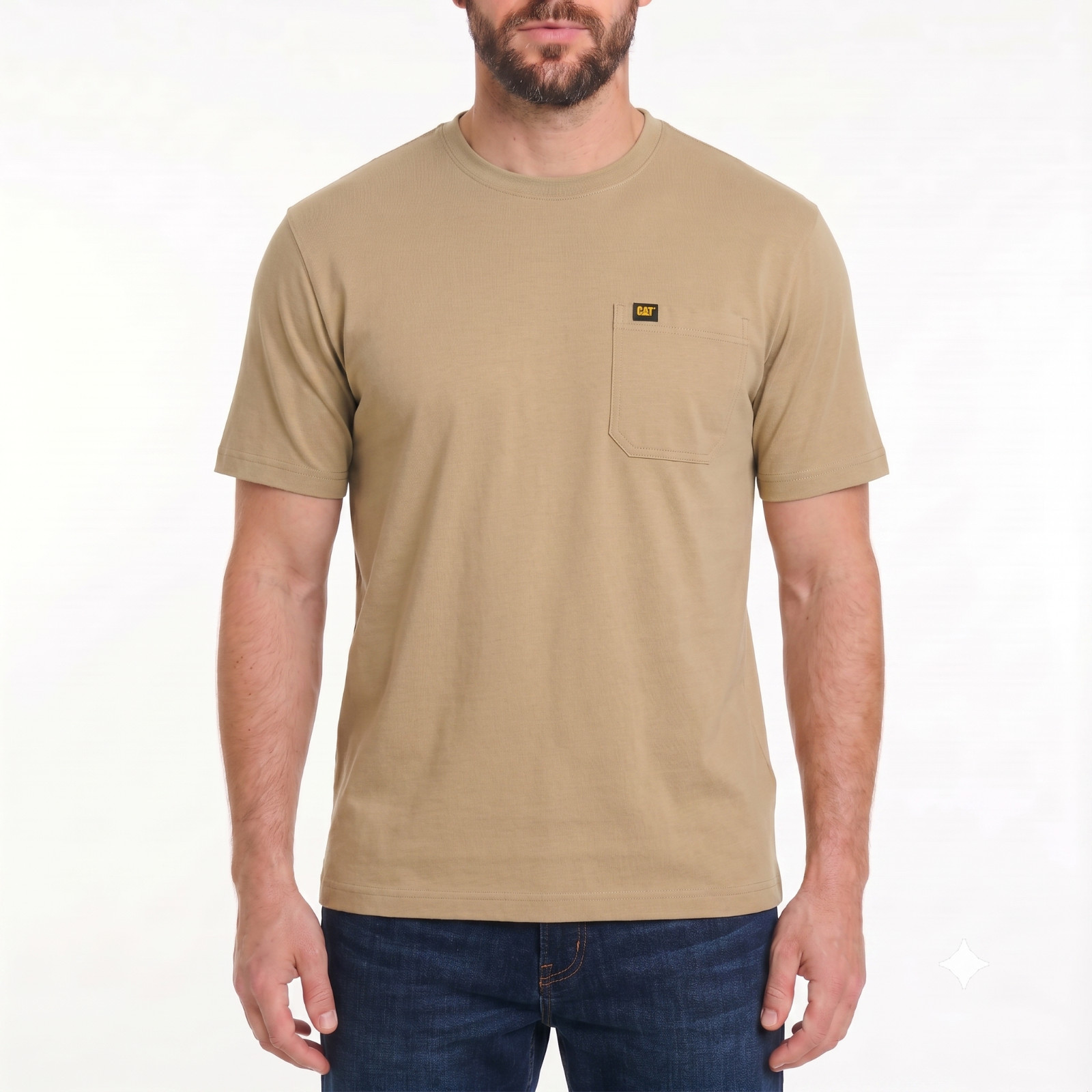 CAT Men’s Pocket Tee Shirt 100 Cotton Midweight Classic Comfortable S-XXL