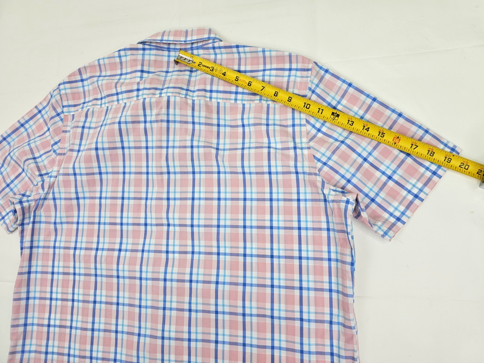 Croft & Barrow Easy Care OEKO TEX 100 Button Shirt Men L – Pink / Blue Plaid EUC