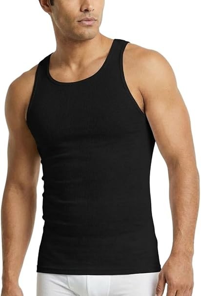Mens 3 Pack 100% Cotton Ribbed Sleeveless Tank Top A Shirt Undershirts