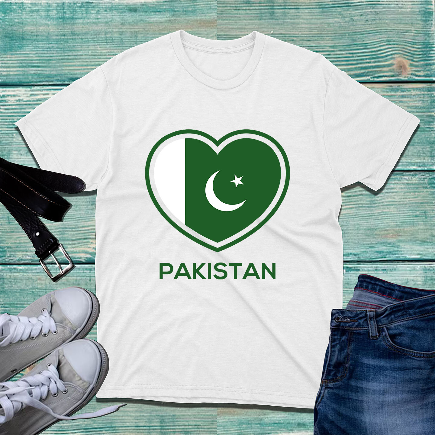 Dil Dil Pakistan Happy Independence Day T-Shirt 14th August Pakistan Flage Top