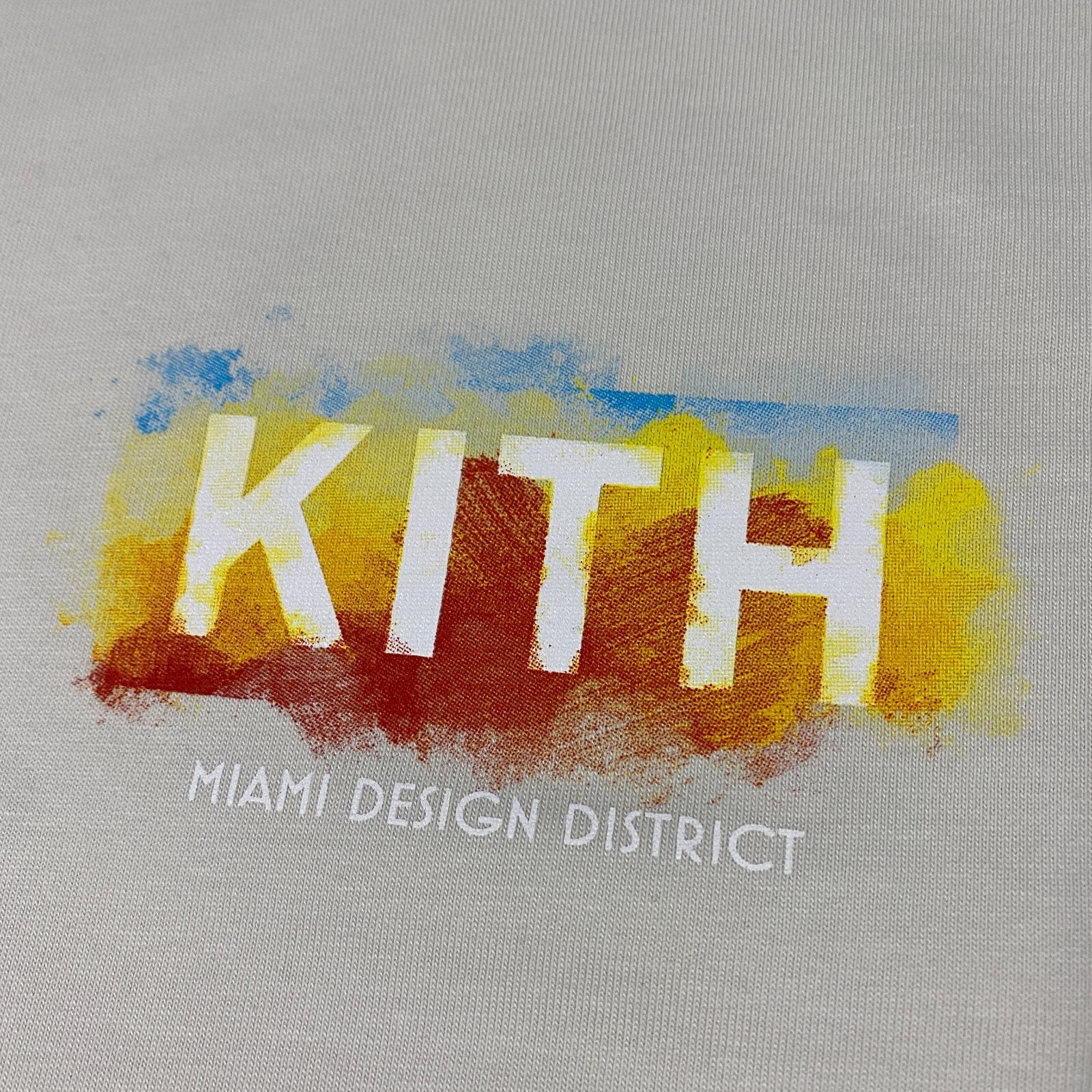Kith Miami Design District Exclusive Box Logo Tee Shirt Adult XXL Chalk Beige