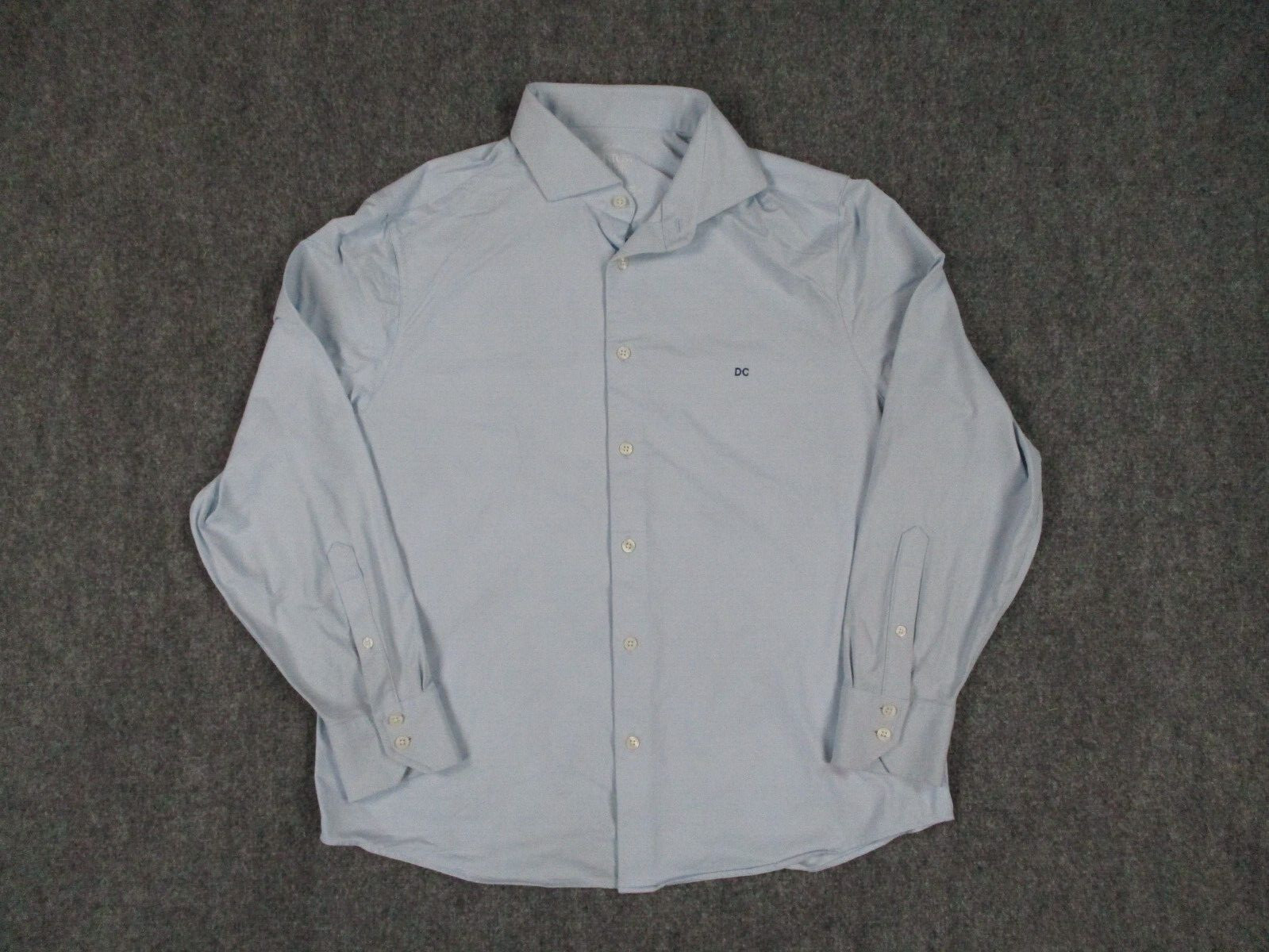 Rhone Shirt Mens Medium Light Blue Button Up Custom Made Italian Fabric