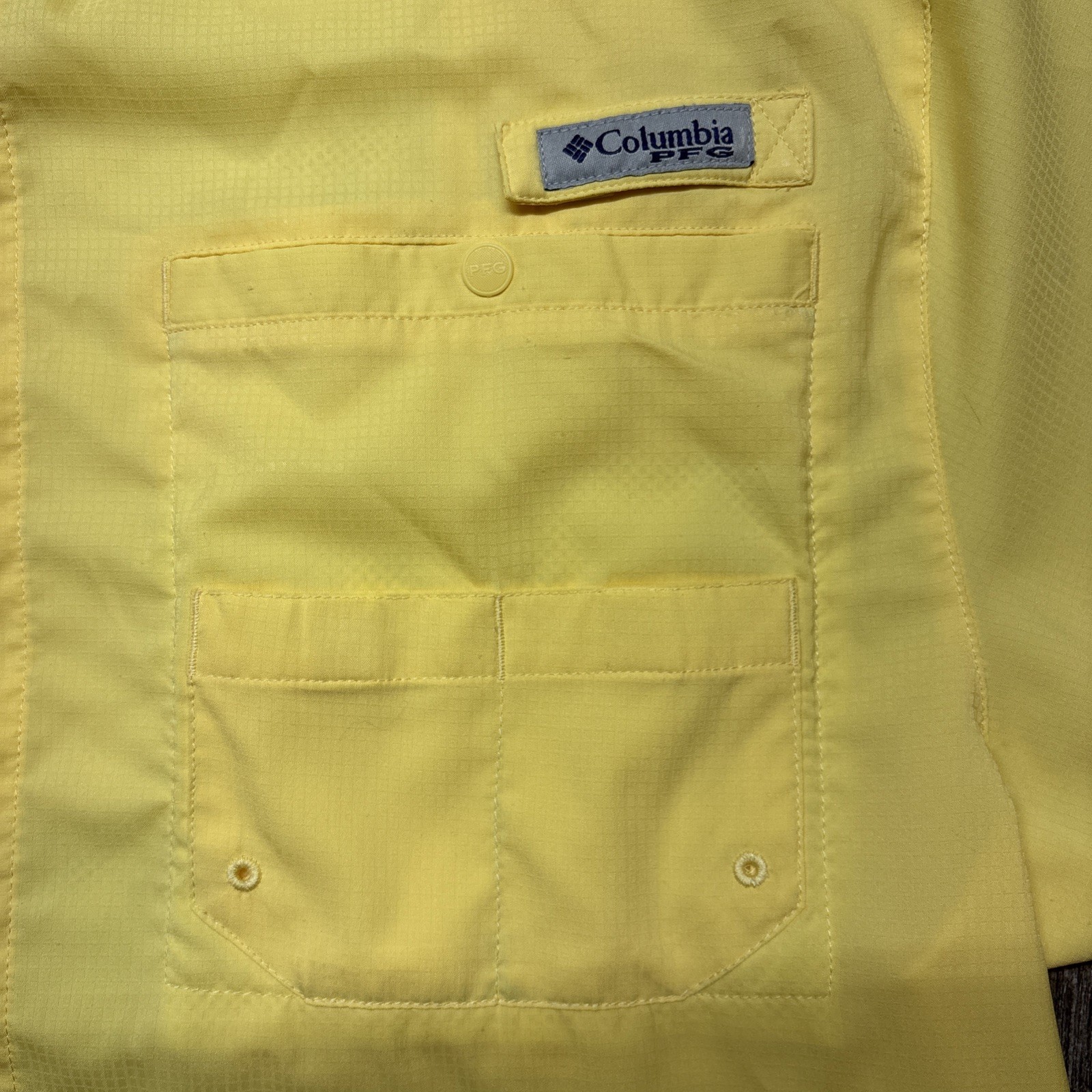 Columbia PFG Shirt Men’s Medium Yellow Lightweight Vented Fishing Performance