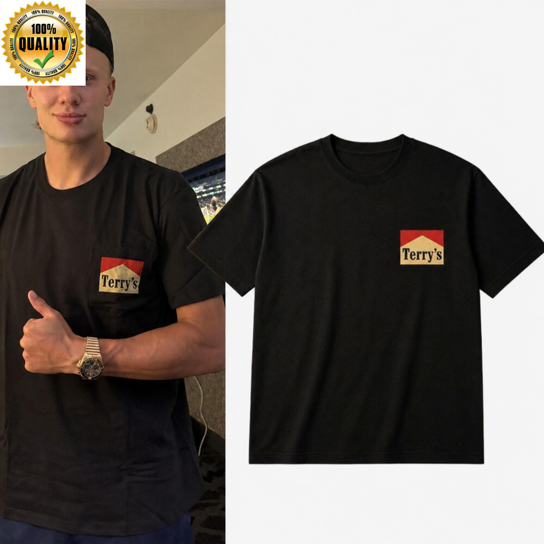 Erling Haaland Terry Black Shirt, Funny Soccer Fan Graphic Unisex Tee