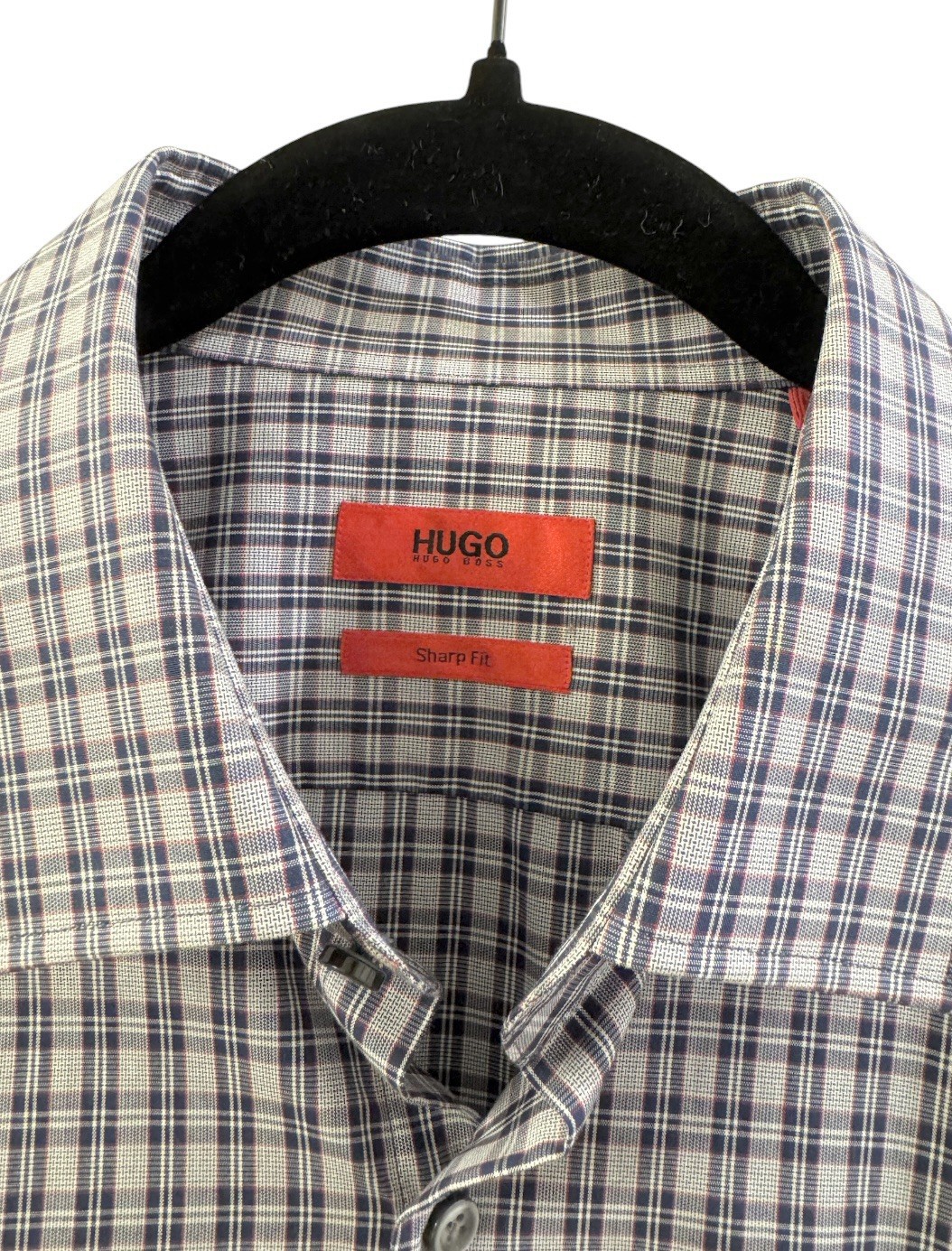 HUGO Boss C-Mabel Sharp Fit Plaid Men Dress Shirt 16.5 16 1/2 32/33 Excellent