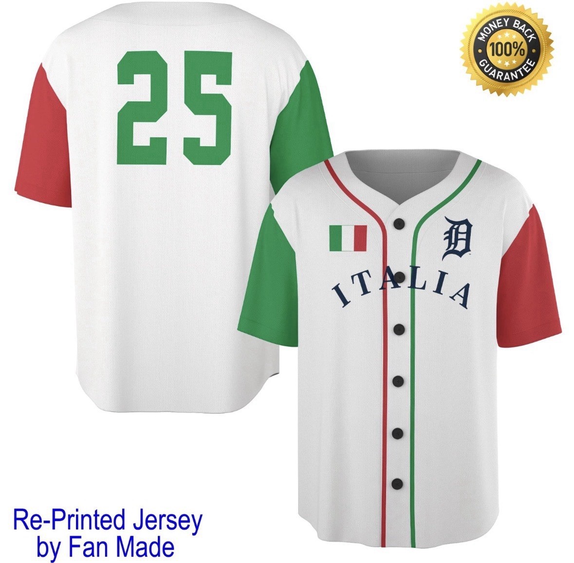 Detroit Tigers Italian Heritage Jersey Giveaway 2025 – 2XL NEW SEALED Multiples