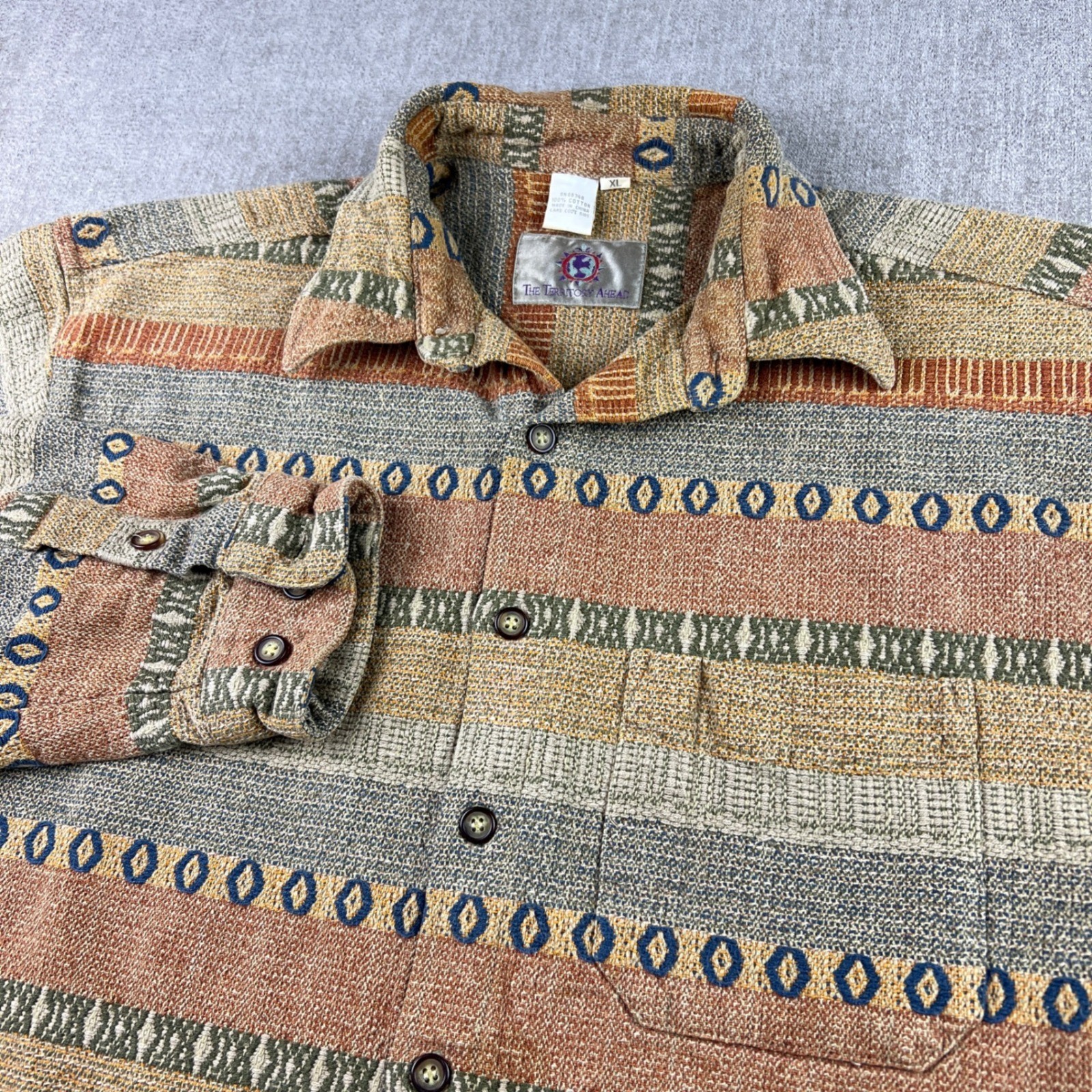 The Territory Ahead Button Down Shirt Mens XL Multicolor Southwestern Rugged