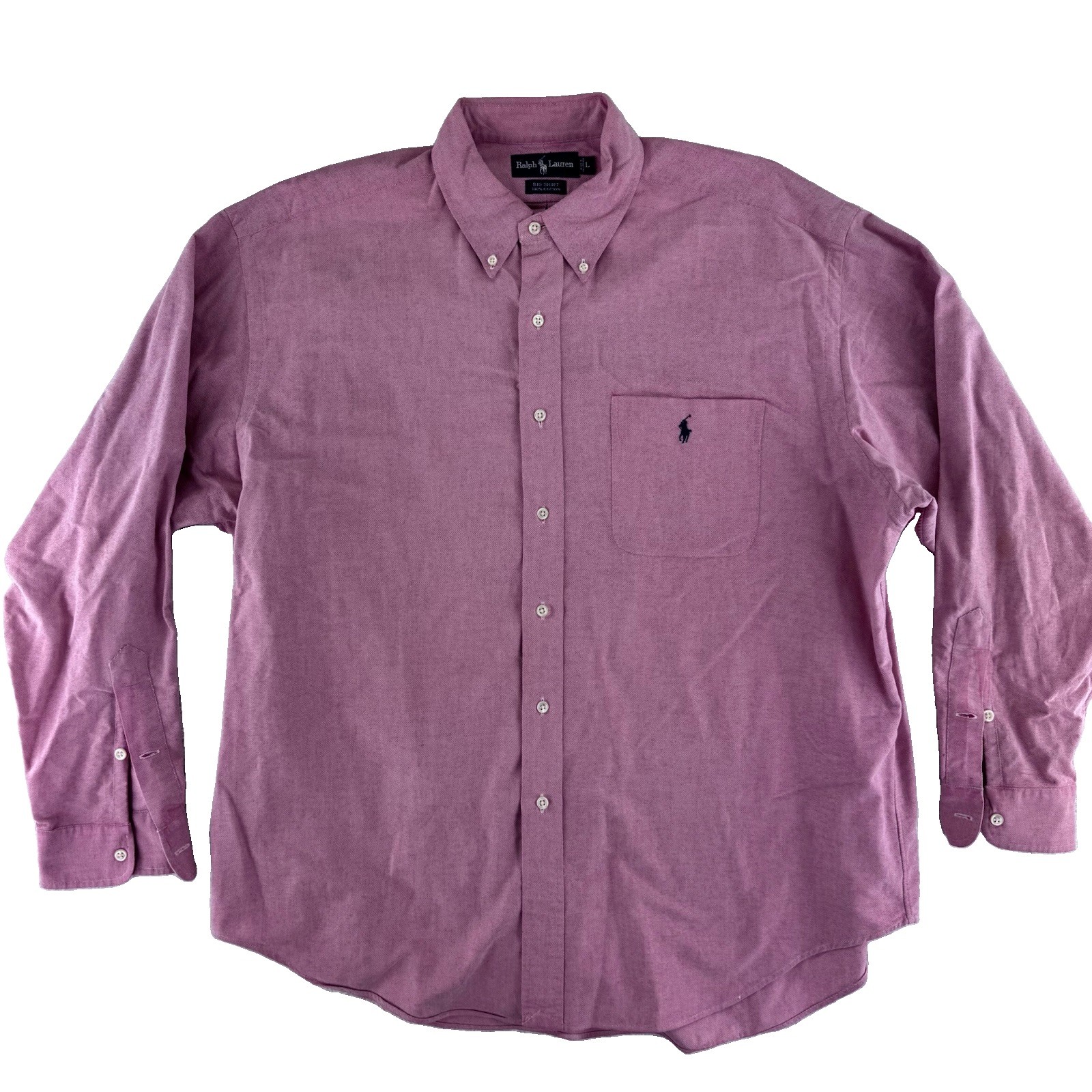 Ralph Lauren Big Shirt Pony Pocket Button Up Shirt Size Large Faded Red